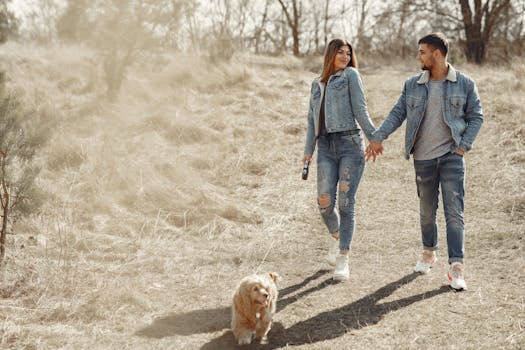 happy dog enjoying a walk