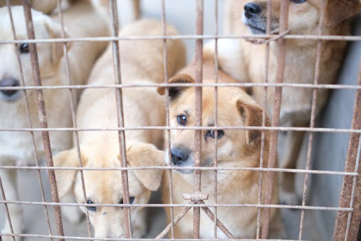 adorable puppy at a shelter