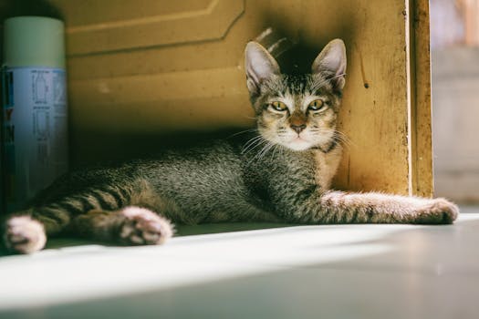 cat lounging in a cozy spot