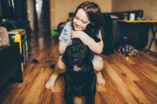 happy family with their pet