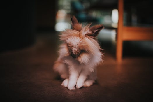 cute rabbit cuddling