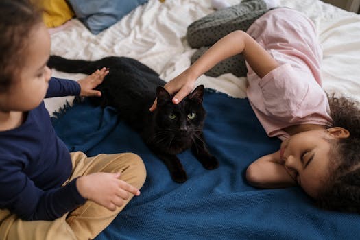 family enjoying time with their pet