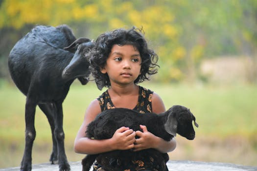 family having fun with their pets