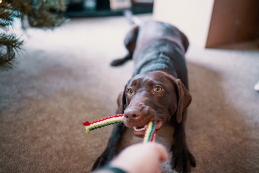 happy dog enjoying playtime