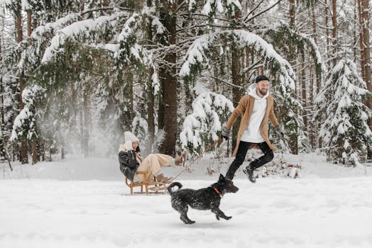 happy family with their dog