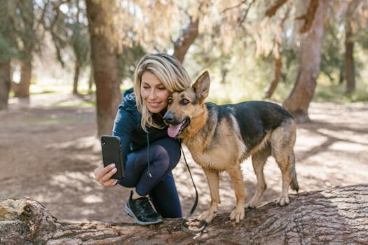 person hugging a dog