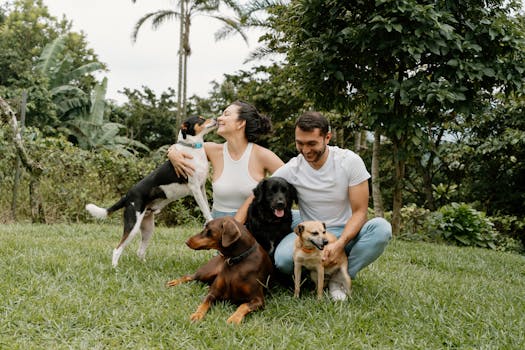 community garden with pets