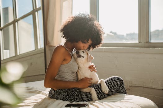 pet owner with happy dog