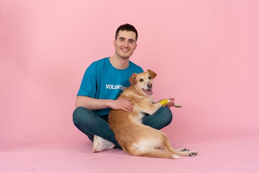 volunteers with therapy animals