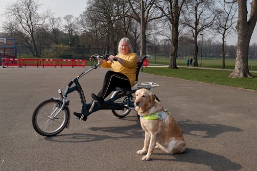 happy elderly woman with her small dog